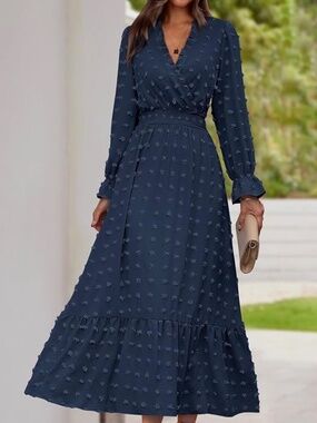 BTFBM ladies navy long sleeve dress—Size small